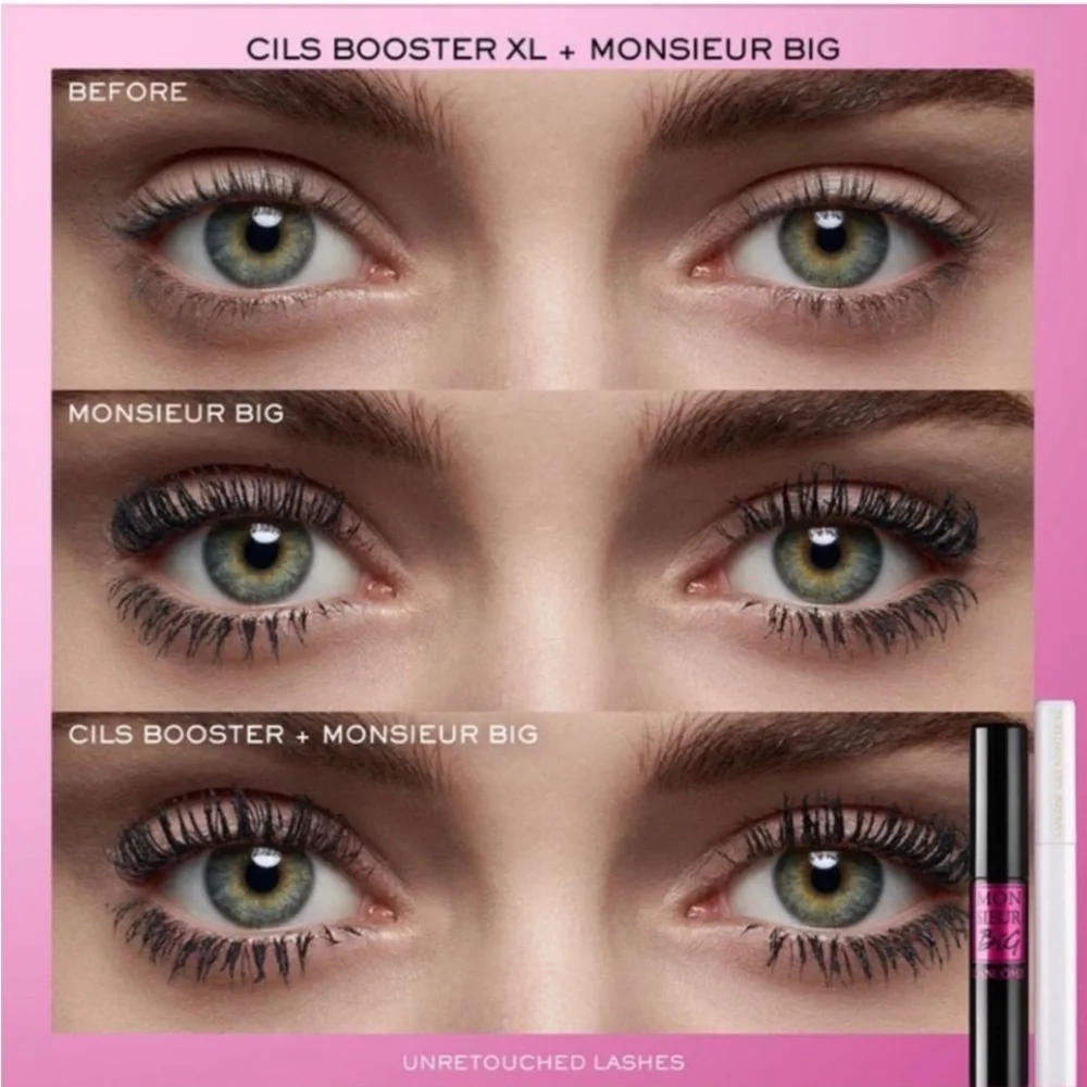LANCÔME Monsieur Big Mascara full size black & Sol de Janeiro Bum Bum Cream new.